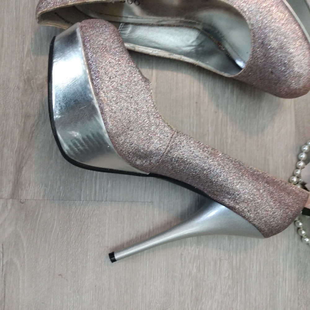 BAMBOO glitter Pink pumps sz 8,5 - Picture 4 of 8